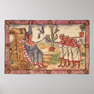 Pôster Montezuma II e seus enviado espanhóis