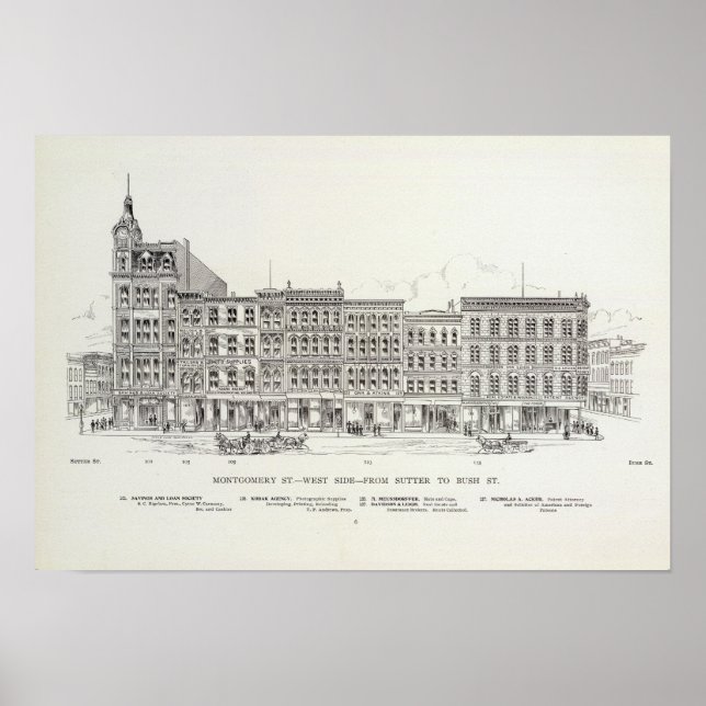 Pôster Montgomery West side Sutter e Bush (Frente)