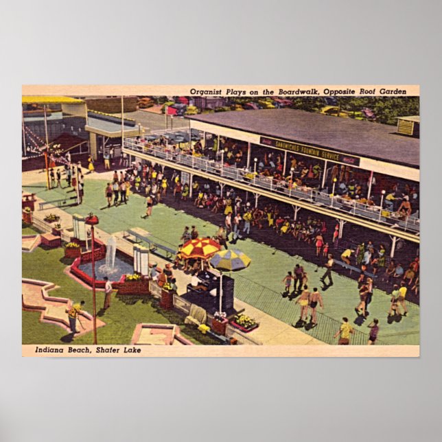 Pôster Monticello Indiana Lake Shafer 1950 (Frente)