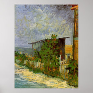 Pôster Montmartre Path com Sunflower por Van Gogh.