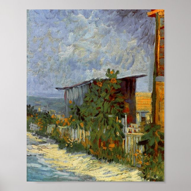 Pôster Montmartre Path with Sunflower Van Gogh Fine Art (Frente)
