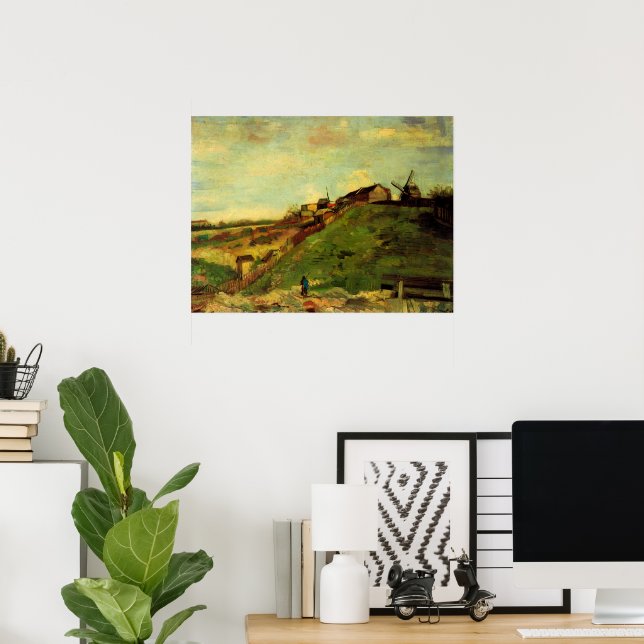 Poster Montmartre: Quarry, the Mills de Vincent van Gogh (Escritório em casa)