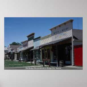 Poster Montras velhas da cidade de Dodge na cidade de