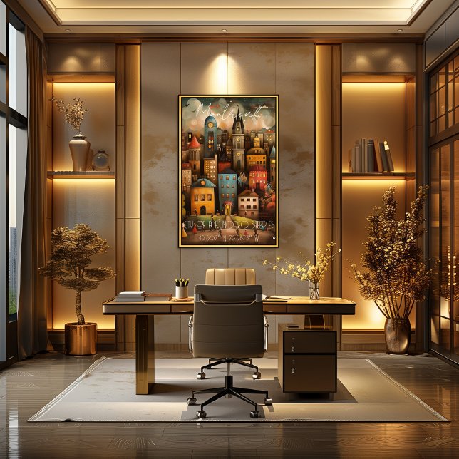 Pôster Montreal: City of a Hundred Steeples,Whimsical Art (Criador carregado)