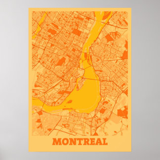 Poster Montreal - Mapa de Cidade do Sol no Canadá