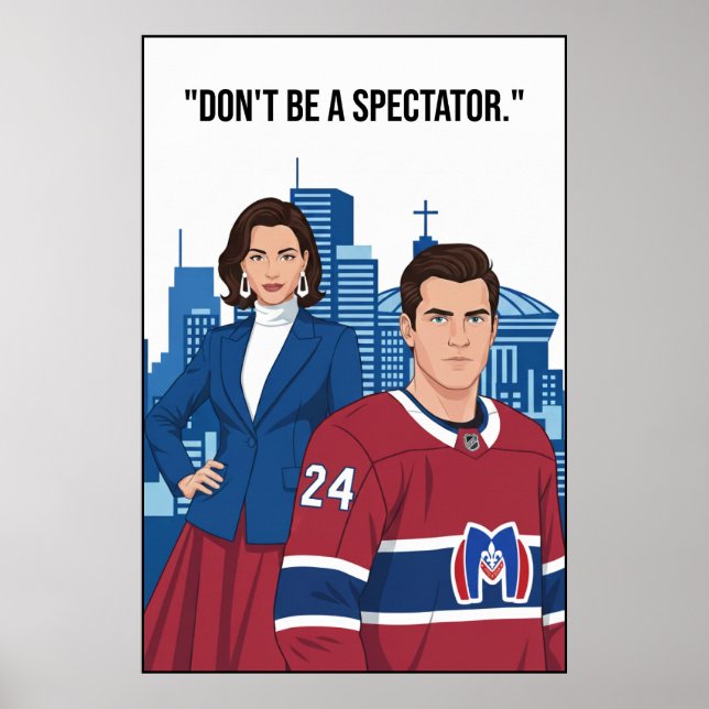 Poster Montreal Metros Hockey Player Motivation Art (Frente)