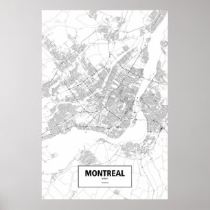 Poster Montreal, Quebeque (preto no branco)