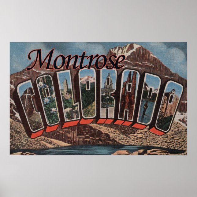 Poster Montrose, Colorado - Large Letter Scenes (Frente)