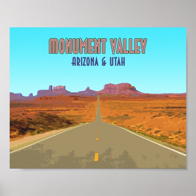 Poster Monument Valley Arizona Utah Vintage (Frente)