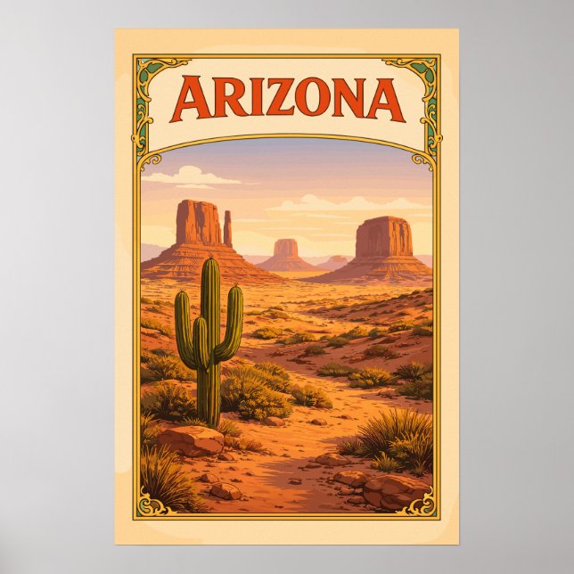 Poster Monument Valley Arizona Vintage (Frente)