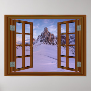 Pôster Monument Valley USA Faux Window View Winter