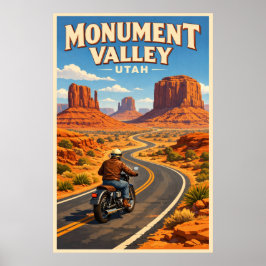 Poster Monument Valley Utah - Cartaz de Viagem Antigo
