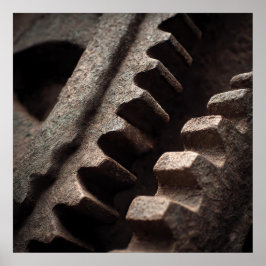 Poster Monumental Gears: Edwardian Tower Clock Mechanism 