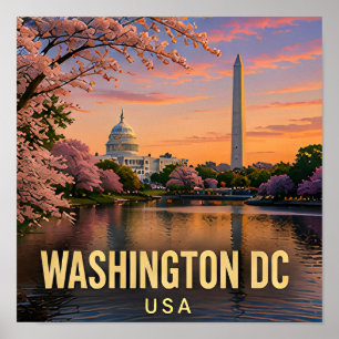Poster Monumento das Flores de Cerejeira do Washington DC