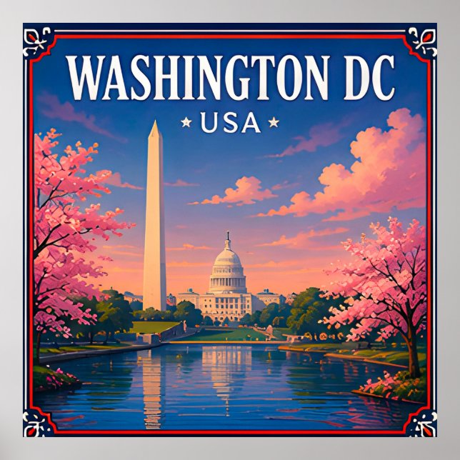 Poster 🏛️ Monumento de Washington DC Memória da Capital  (Frente)