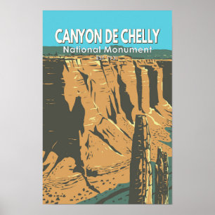 Poster Monumento Nacional Canyon De Chelly Arizona Vintag