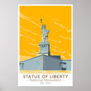 Poster Monumento Nacional da Estátua da Liberdade Vintage