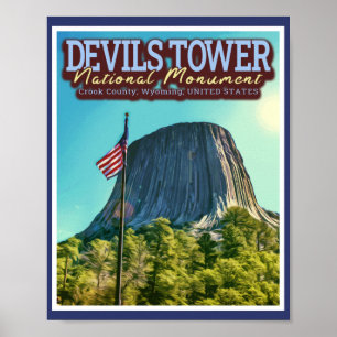 POSTER MONUMENTO NACIONAL DA TORRE - WYOMING EUA