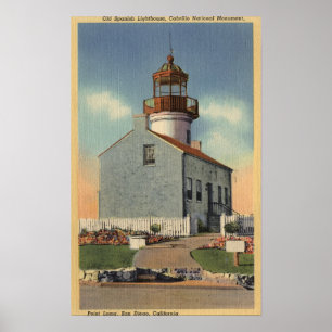 Poster Monumento nacional de Cabrillo, farol do Point