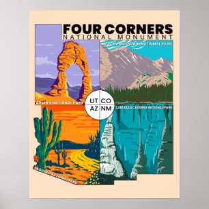 Poster Monumento Nacional de Quatro Cantos com Parques Na