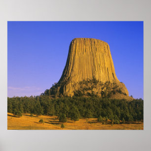 Poster Monumento Nacional Devils Tower em Wyoming