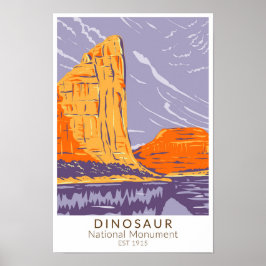 Poster Monumento Nacional Dinossauro Vintage