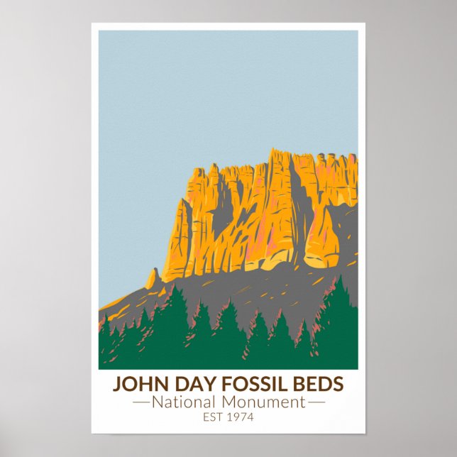 Poster Monumento Nacional Leitos Fossilíferos de John Day (Frente)