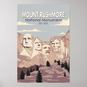 Poster Monumento Nacional Monte Rushmore Dakota do Sul