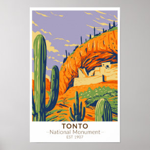 Poster Monumento Nacional Tonto Arizona Vintage 