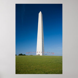 Poster Monumentos Monumento a Washington com Bandeiras