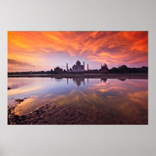 Poster Monuments Taj Mahal Sunset