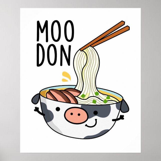 Poster Moo-don Funny Udon Pun (Frente)