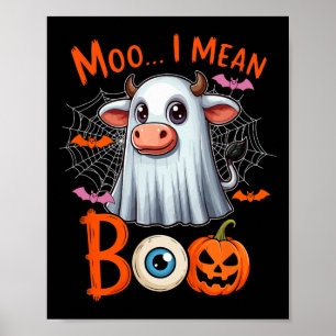 Poster Moo I quer dizer Boo Halloween Farmeen Cow Cosplay