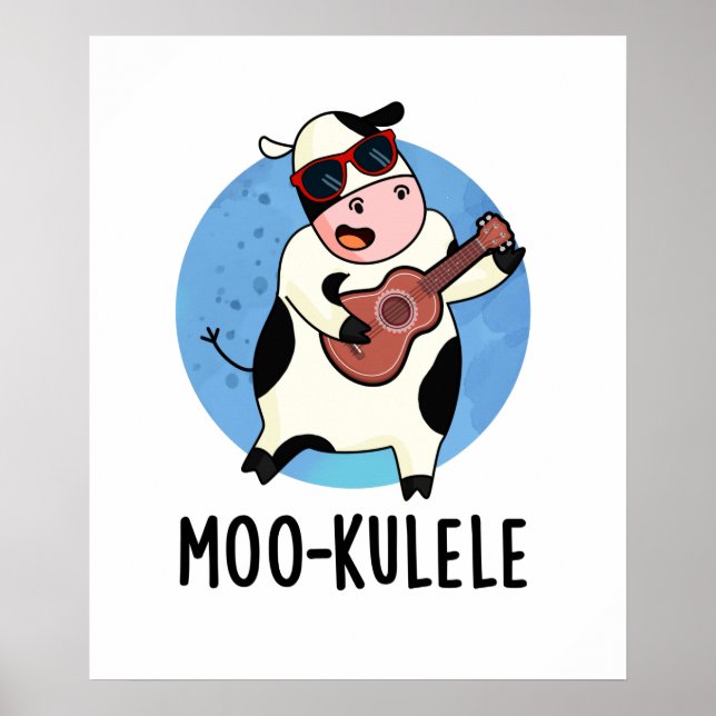 Poster Moo-kulele Funny Ukulele Cow Pun (Frente)