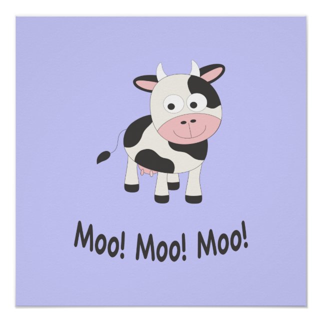 Pôster Moo Moo Moo Cute Cartoon (Frente)