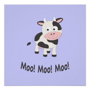 Pôster Moo Moo Moo Cute Cartoon Cow