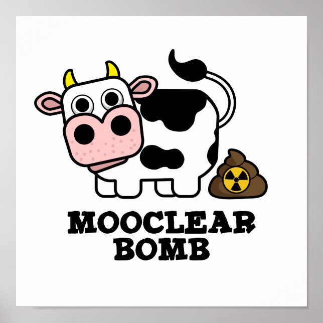 Poster Mooclear Bomba Funny Cow Pun (Frente)