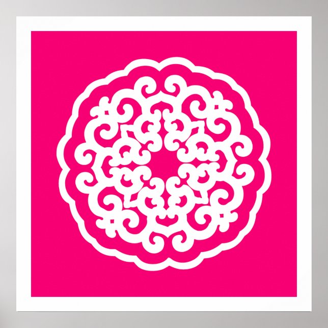 Poster Moods Asiáticos Rosa Mandalla (Frente)