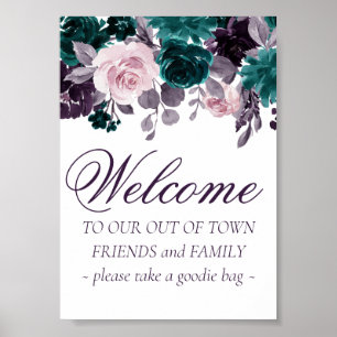 Poster Moody Boho EggPlant e Teal Out of Town Guests