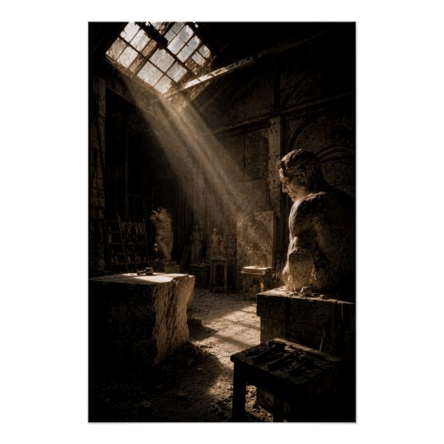Pôster Moody Chiaroscuro Sculpture Studio Fine Art Poster (Frente)