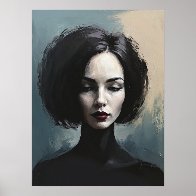Poster Moody Elegant Woman Portrait Art (Frente)