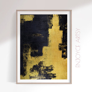 Poster Moody gold & abstrato pintura de pintura de muros