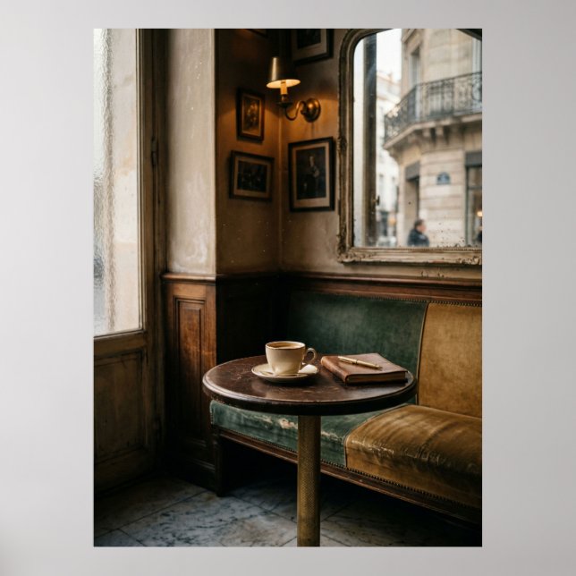 Poster Moody Parisian Café Interior (Frente)