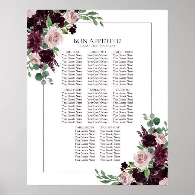 Poster Moody Passion | Quadro Floral Roxo (Frente)