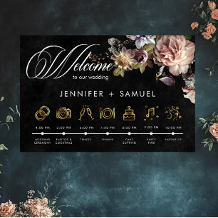 Poster Moody Pastel Opulent Ordem Floral dos Aconteciment