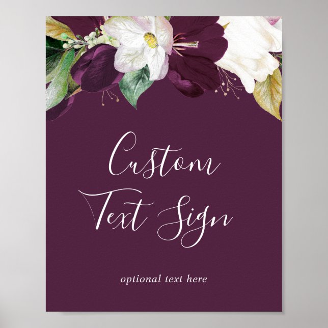 Poster Moody Plum Purple Cards & Gifs Sinal de Texto Pers (Frente)