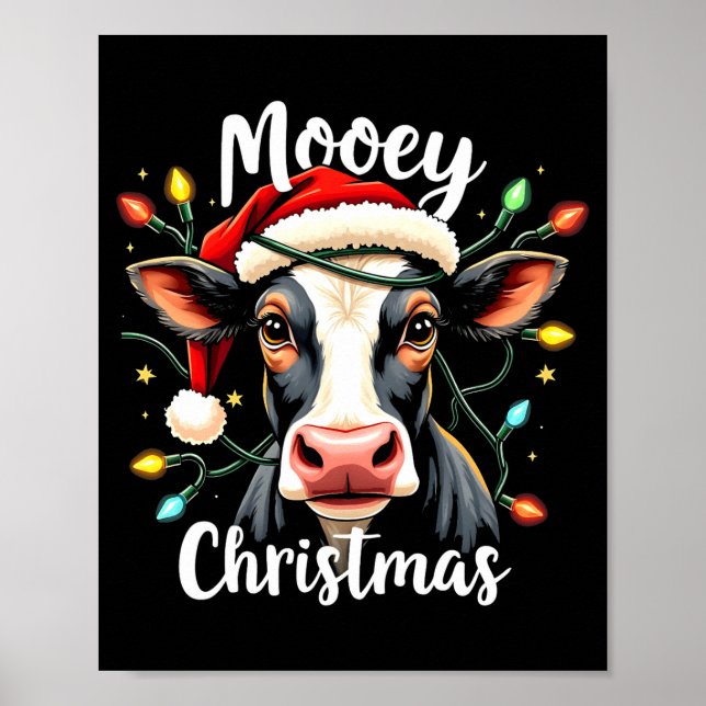 Poster Mooey Christmas Funny Xmas Cow Cattle Lovers  (Frente)