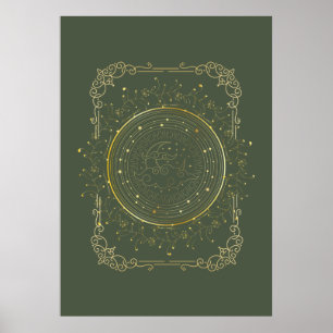 Poster Moon art, lua decorativa