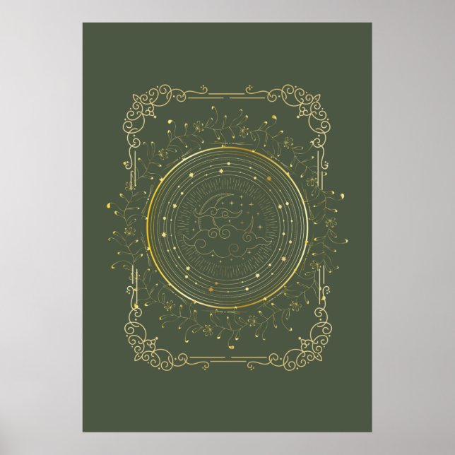 Poster Moon art, lua decorativa (Frente)