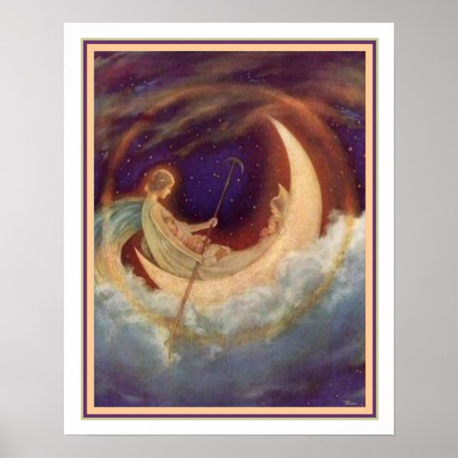 Pôster Moon Boat To Dreamland - Hugh Williams 16 x 20 (Frente)